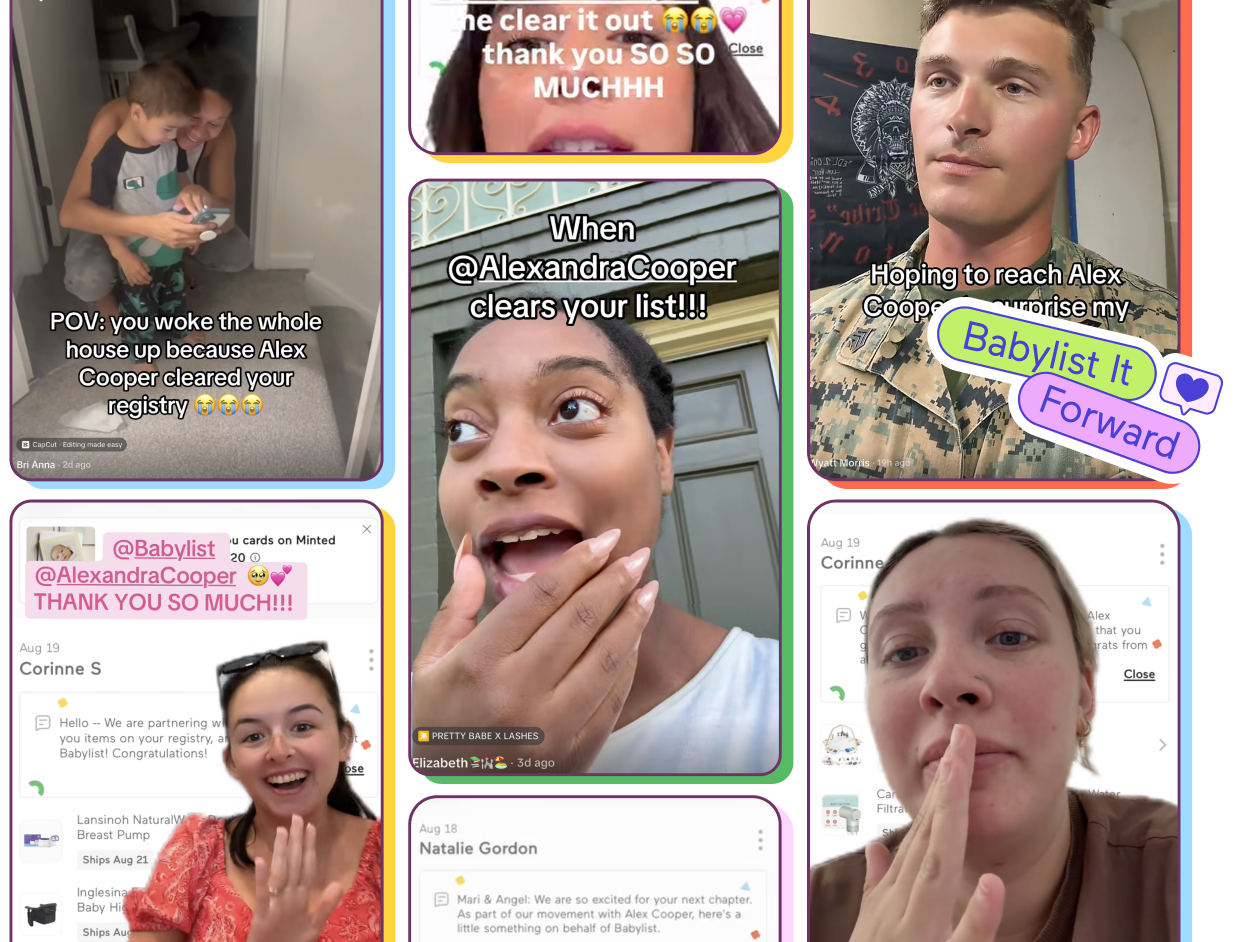 Parents sharing their #BabylistItForward moments on social media.