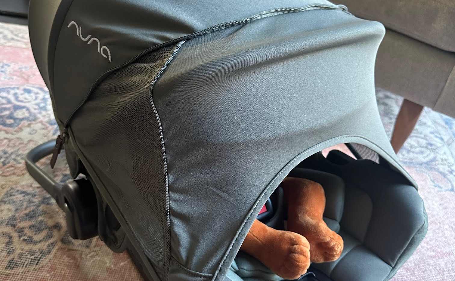 Magnets make the Sky Drape easy and silent to secure.