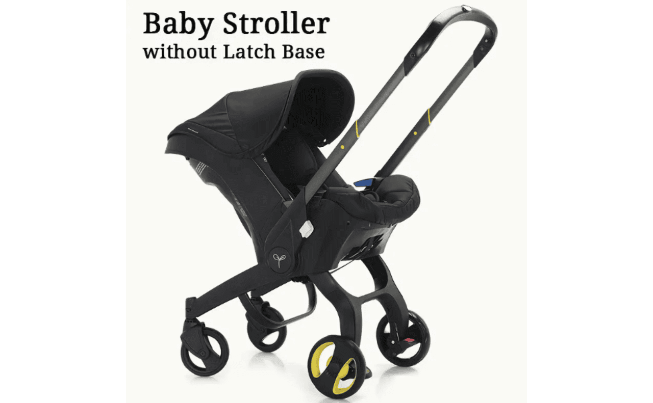 A counterfeit Doona. The product name is incorrect and the image at the base of the handle does not match the image found on a real Doona.