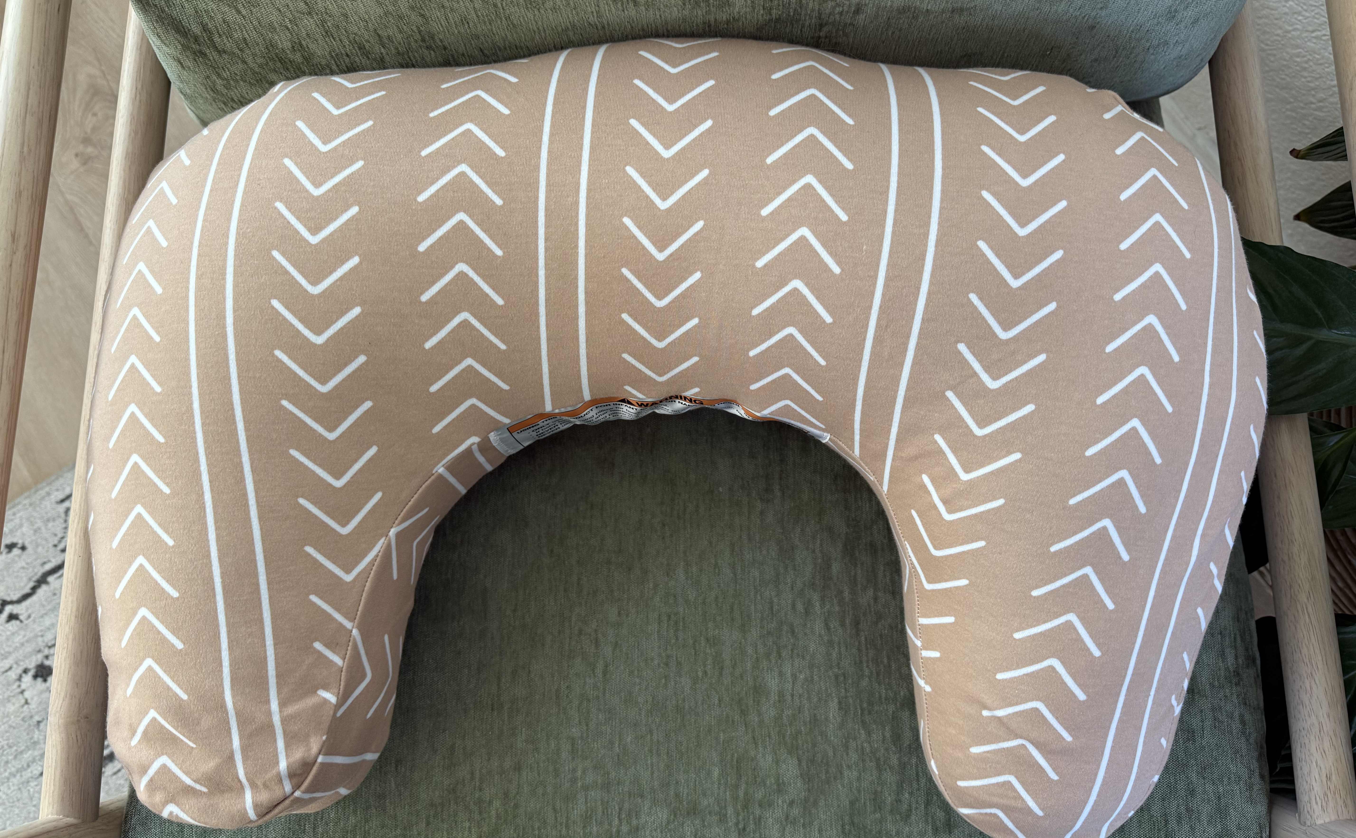 Overhead view of Boppy nursing pillow.
