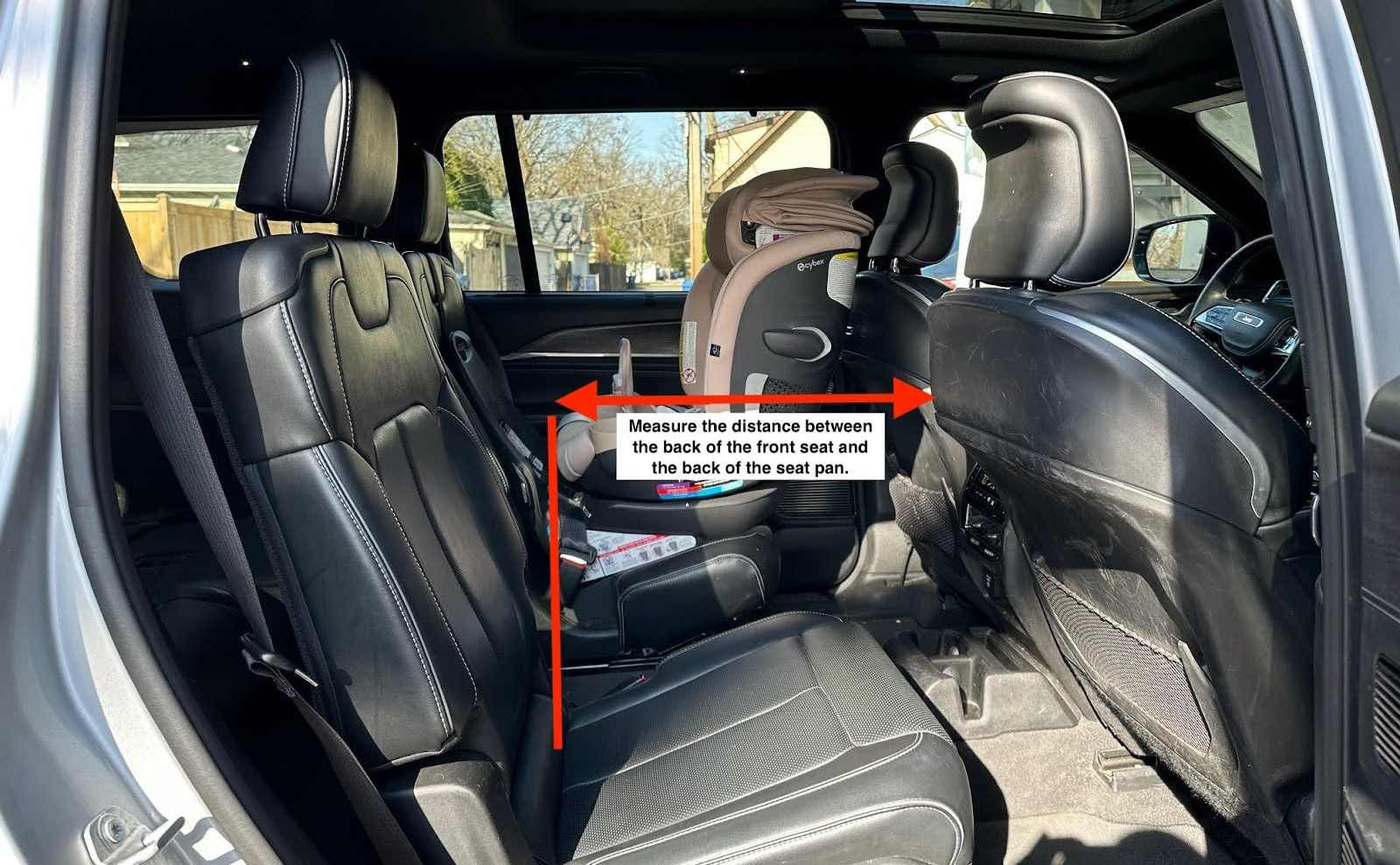 To find the approximate depth of your back seat, measure between the back of the front seat and the back of the seat pan.