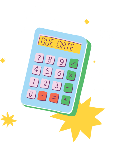 Illustration of a pregnancy due date calculator