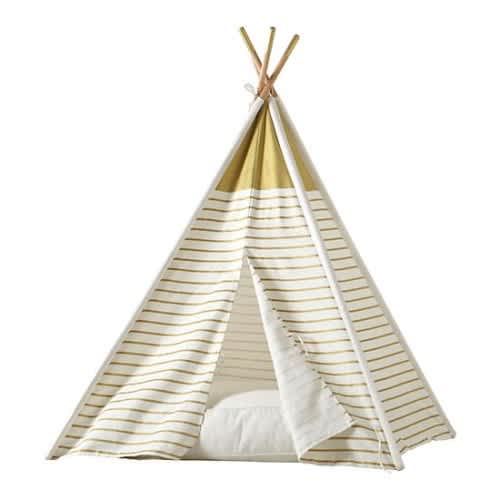 A Teepee & Cushion to Call Your Own Set (Gold Stripe) in Play Houses & Tents | The Land of Nod