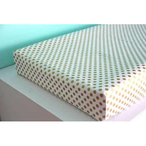 Metallic Gold Dot Fitted Changing Pad Cover | Iviebaby.com | Iviebaby