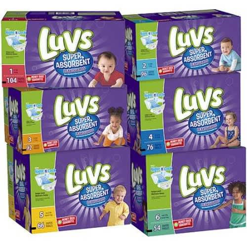 Luvs Super Absorbent Disposable Diapers Jumbo PacK, (Choose your Size) Sponsored Products