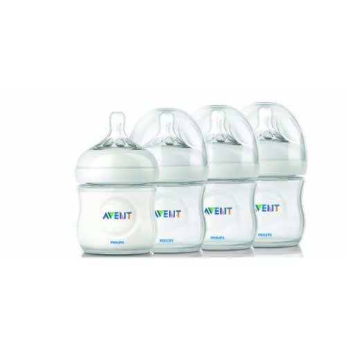 Philips AVENT Natural Polypropylene Bottle, Clear, 4 Ounce, 4 Count