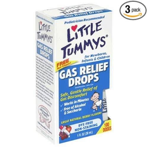 Little Tummys Gas Relief Drops for Newborns, Infants & Children, Berry, 1 Ounce (Pack of 3)