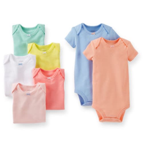 7-Pack Short-Sleeve Pointelle Bodysuits | Carter's