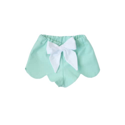 scalloped shorts in mint | candy kirby designs
