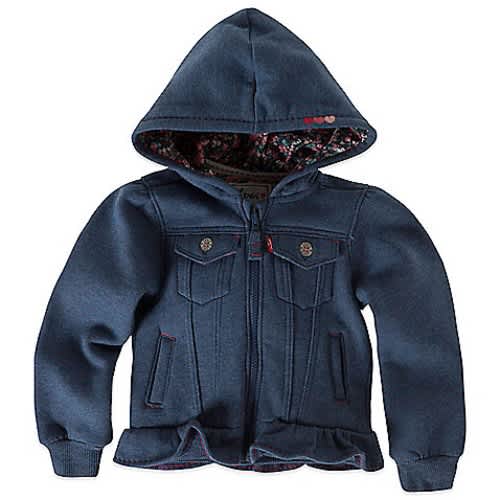 Levi'sÂ® Size 6-9M Denim Fleece Hoodie in Blue