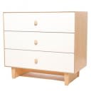 Oeuf Merlin Three Drawer Dresser - White/Birch