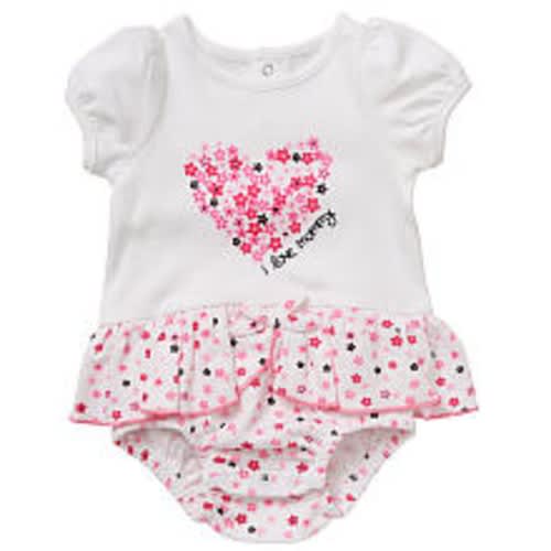 Koala Baby Girls' Short Sleeve Peplum Creeper, NEWBORN