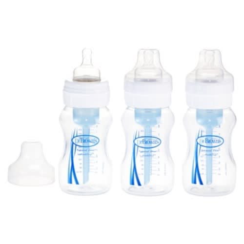 Dr. Brown's Natural Flow Wide Neck Polypropylene Bottle, 8oz - 3-Pack