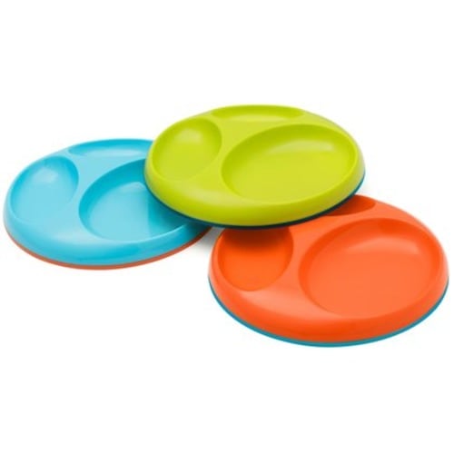 Boon SAUCER Stayput Divider Plate - Blue/Green/Orange - 2 ct