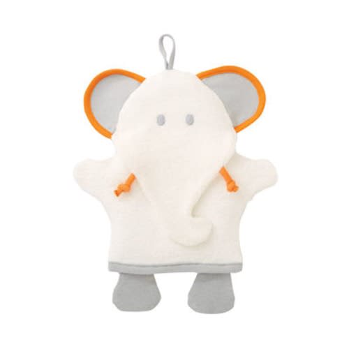 giggle Bath | Better Basics Elephant Wash Mitt - Natural/Grey, Natural/Grey