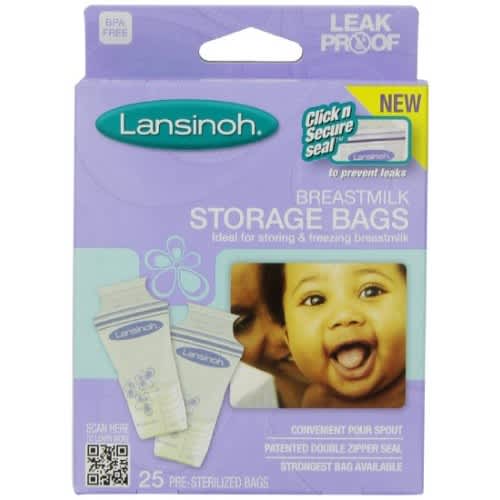 Lansinoh Breastmilk Storage Bags, 25-Count Boxes, Size:                             Pack of 3
