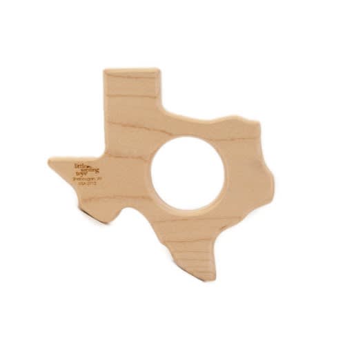 Wood Teether Texas State wooden toy natural by littlesaplingtoys
