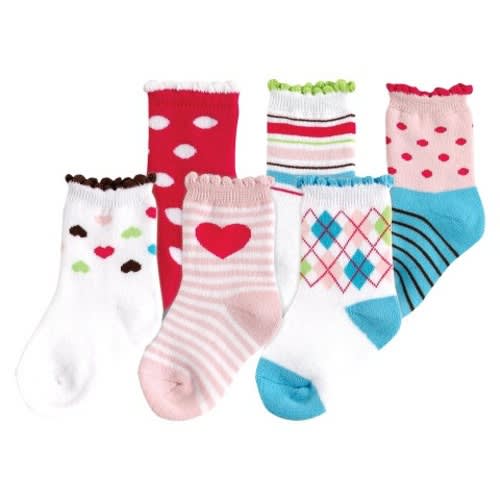 Luvable Friendsâ„¢ Infant Girls' 6 Pack Cushion Socks - Pink					, Size: 0-6 Months