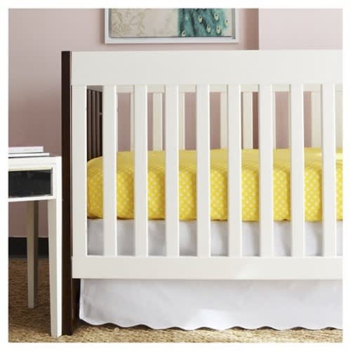 Scallop White Crib Skirt with Trim