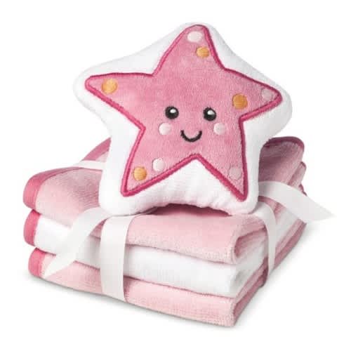 CircoÂ® Newborn Girls' 3 Pack Wascloth Set with Scrubbie - Pink