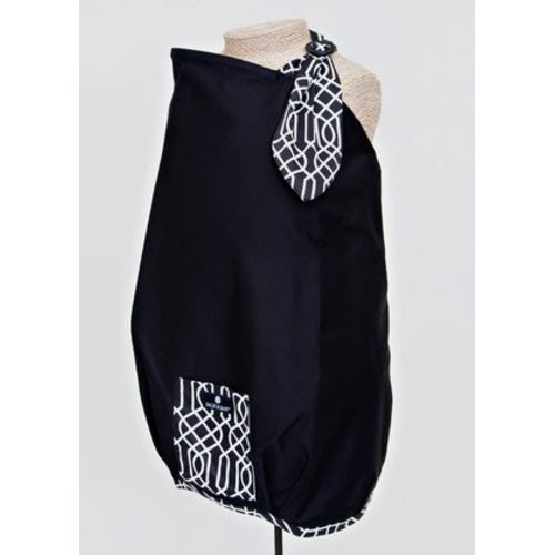 Balboa Baby Nursing Cover - Black with Black & White Geo Trim