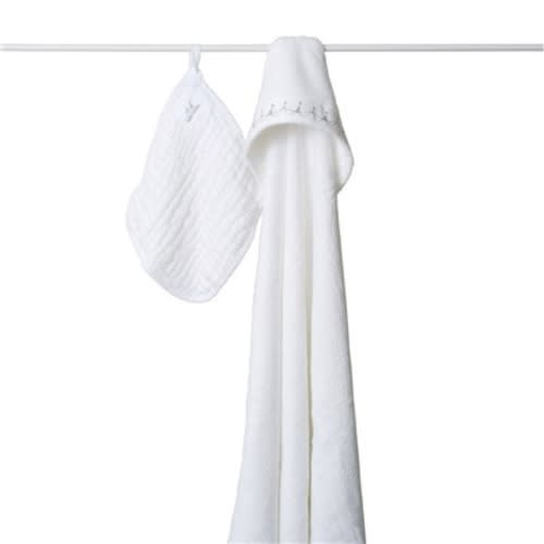 Aden & Anais Bubble Hooded Towel & Washcloth Set - Water Baby