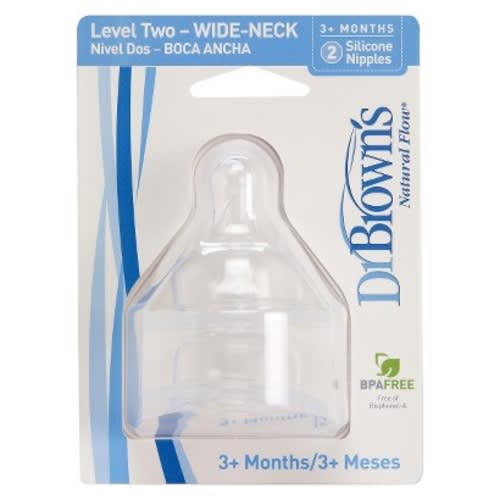 Dr. Browns Wide Neck Level 2 Nipple - (2 pack)