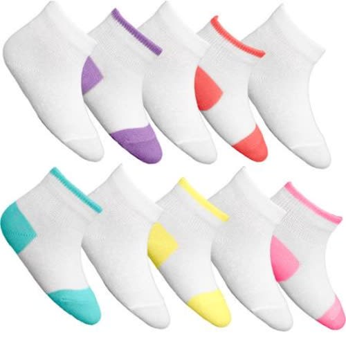 Fruit of the Loom Baby Girls' Tuff n' Comfy Socks, 10-Pack