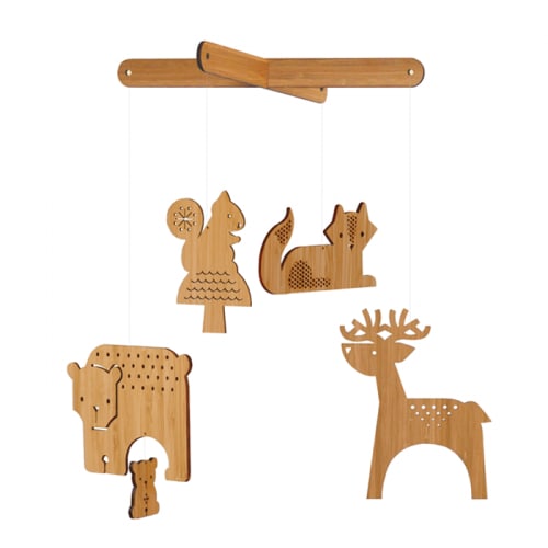 Petit Collage Forest Animal Bamboo Mobile