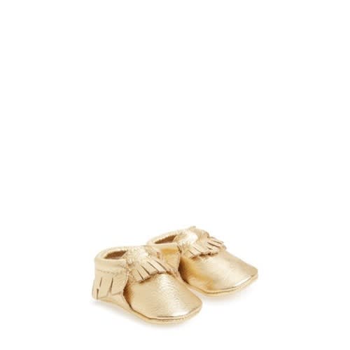 Metallic Leather Moccasin (Baby & Walker)
