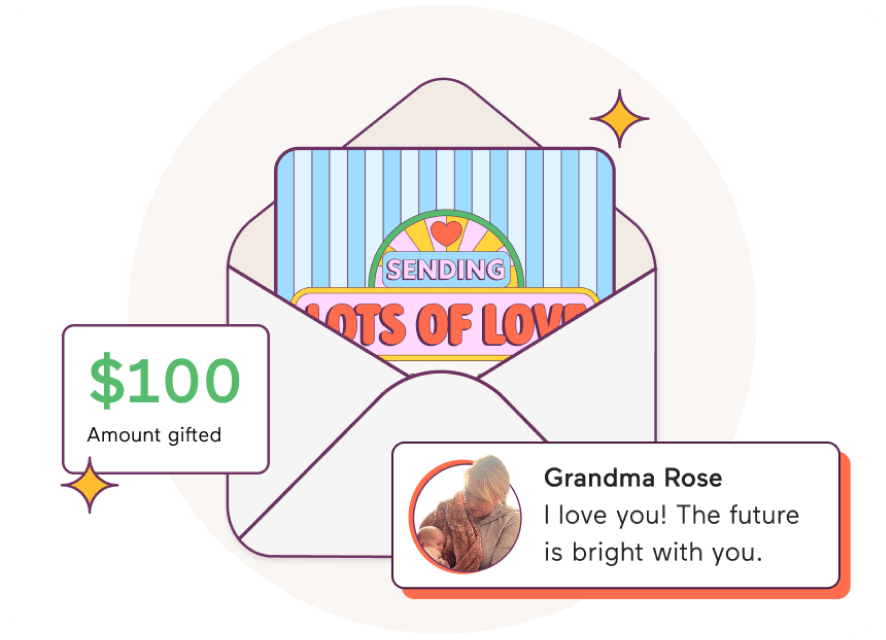 A gift contribution with a note from a loved one