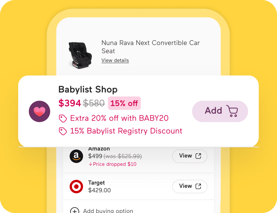 A wishlist item showing a lower price
