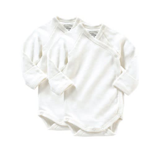 giggle Organic Clothes | Better Basics Long-Sleeve Baby Body - Set of 2, Ivory