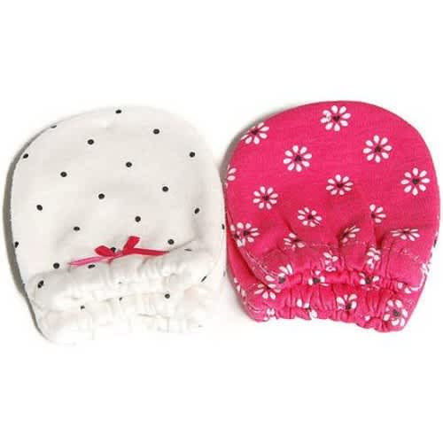 Child of Mine by Carters Newborn Baby Girl Mittens, 2-Pack