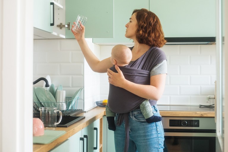 How to Do Chores While Wearing Your Baby in a Carrier.