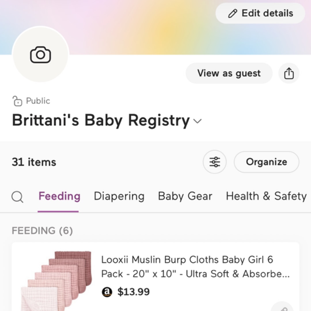 Photo shared by Brittani for their Babylist baby registry.