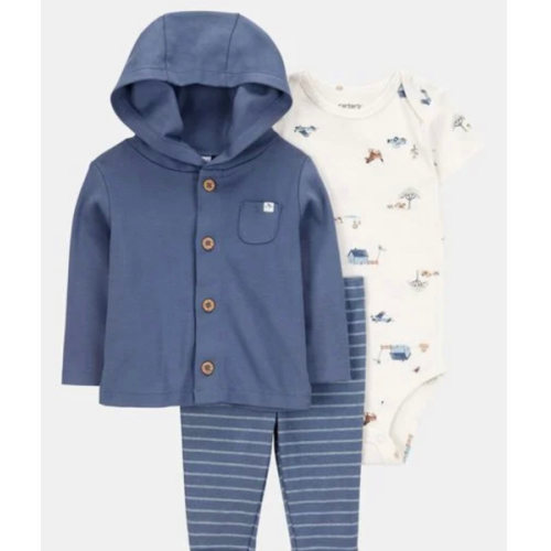 Baby Barn Print 3-Piece Cardigan Set - Navy/White | Carter's