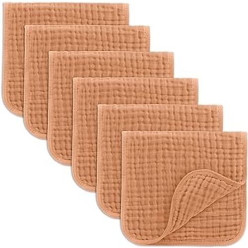 Comfy Cubs Muslin Burp Cloths 20" x 10", Pack of 6 - Caramel