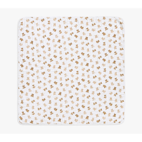 Teddy Bear Oversized Organic Muslin Baby Blanket