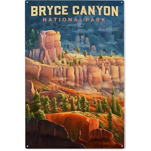 Lantern Press 10x15 Inch Wood Sign, Ready to Hang Wall Decor, Bryce Canyon National Park, Utah, Oil Painting