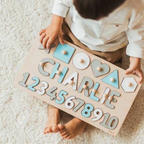 Name Puzzle With Numbers Educational Toy 3 Years Old Baby - Etsy