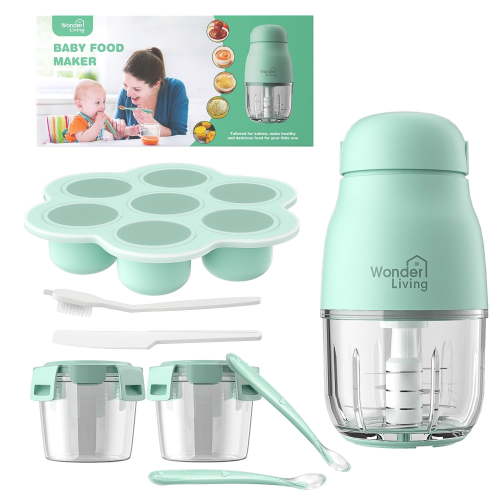 Wonderliving, Baby Food Maker, Green, 1-Button Puree Blender
