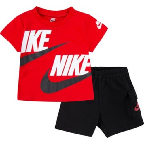 Logo Tee & Cargo Shorts 2-Piece Set