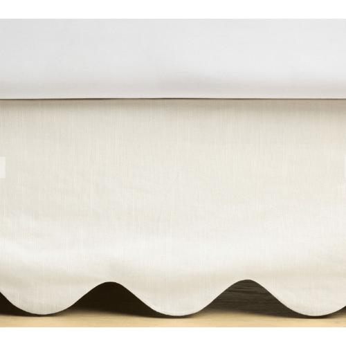 Scalloped European Linen Crib Skirt