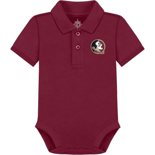 Creative Knitwear College Baby Polo Bodysuit Solid - Team Logo, Multiple Colors, for Boys & Girls (0-12 Months)