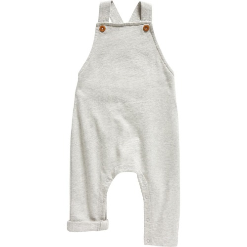Baby Organic Cotton Overalls, Newborn, Grey Light Heather
