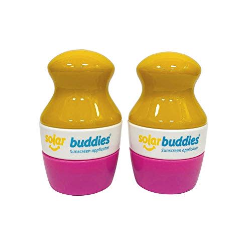 Duo PP Solar Buddies Refillable Roll On Sponge Applicator For Kids, Adults, Families, Travel Size Holds 100ml Travel Friendly for Sunscreen, Suncream and Lotions