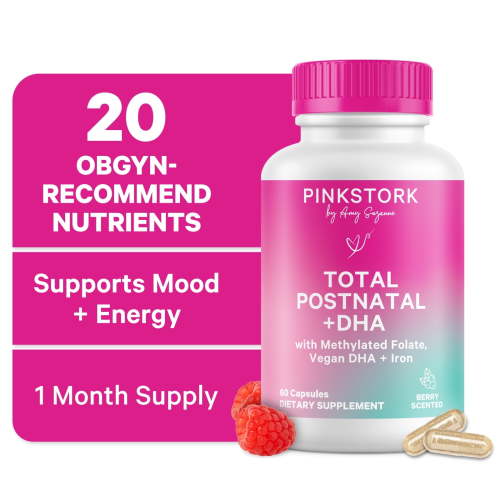 Pink Stork Postnatal Vitamins for Nursing Moms, Maternity, Breastfeeding, Postpartum - 60 Capsules
