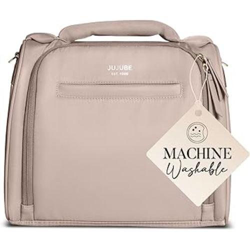 JuJuBe New Insulated Bottle Bag, Breastmilk Storage Bag for Baby Bottles, Insulated Waterproof Lunch Bag or Cooler Bag for Nursing, Milk, Food, Baby Formula, Snacks, Daycare, Taupe, Mother's Day Gift