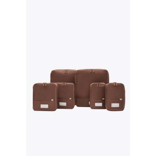 BÉIS 'The Compression Packing Cubes 6 pc' in Maple - 6 Piece Set Of Packing Compression Bags For Travel